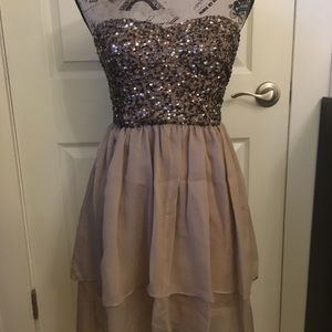 Dolls Point Rose Color Sequin (top) Cocktail Dress